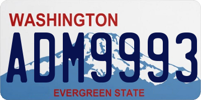 WA license plate ADM9993