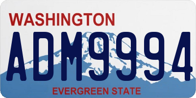 WA license plate ADM9994