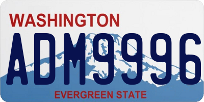 WA license plate ADM9996