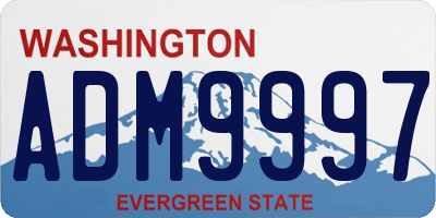 WA license plate ADM9997