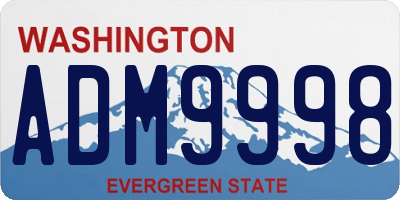 WA license plate ADM9998