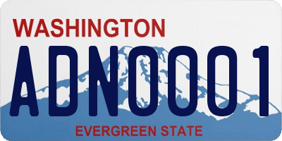 WA license plate ADN0001