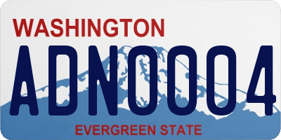 WA license plate ADN0004