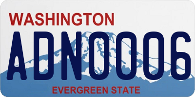 WA license plate ADN0006