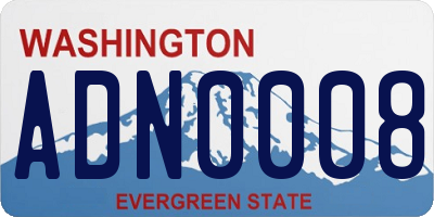 WA license plate ADN0008