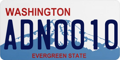 WA license plate ADN0010