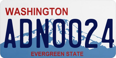 WA license plate ADN0024