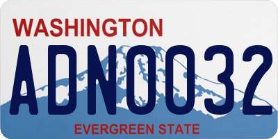 WA license plate ADN0032