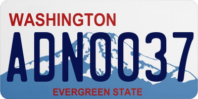 WA license plate ADN0037