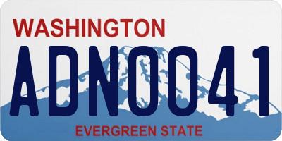 WA license plate ADN0041