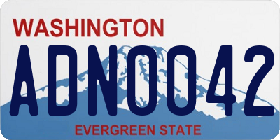 WA license plate ADN0042