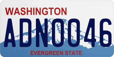 WA license plate ADN0046