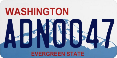 WA license plate ADN0047