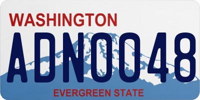 WA license plate ADN0048