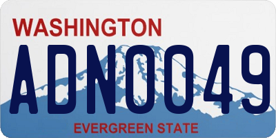 WA license plate ADN0049
