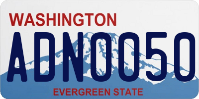 WA license plate ADN0050