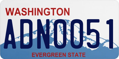 WA license plate ADN0051