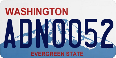 WA license plate ADN0052