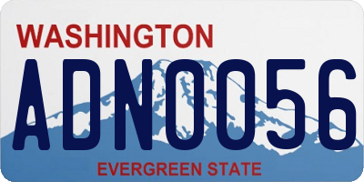 WA license plate ADN0056