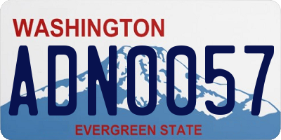 WA license plate ADN0057