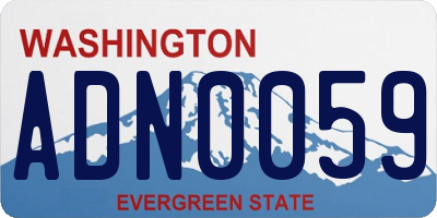 WA license plate ADN0059