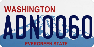 WA license plate ADN0060