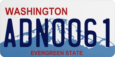 WA license plate ADN0061