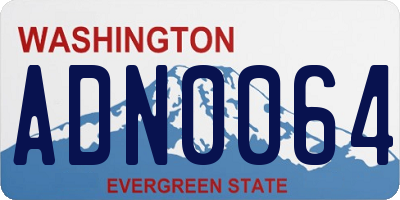 WA license plate ADN0064