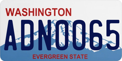 WA license plate ADN0065