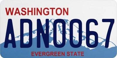 WA license plate ADN0067