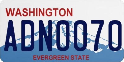 WA license plate ADN0070