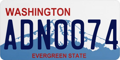 WA license plate ADN0074