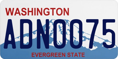 WA license plate ADN0075