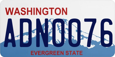 WA license plate ADN0076