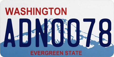 WA license plate ADN0078