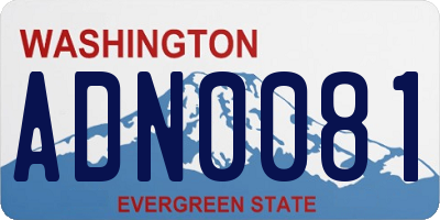 WA license plate ADN0081