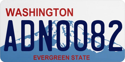 WA license plate ADN0082