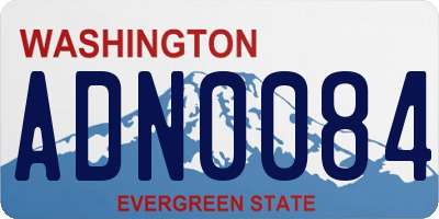 WA license plate ADN0084