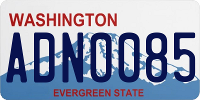 WA license plate ADN0085