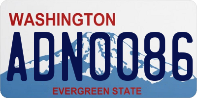 WA license plate ADN0086