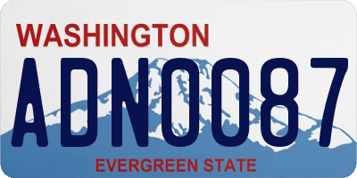 WA license plate ADN0087