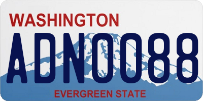 WA license plate ADN0088
