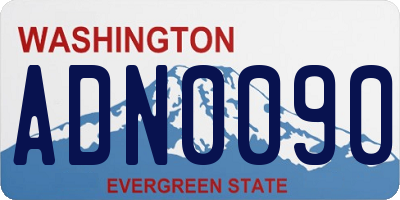 WA license plate ADN0090