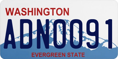 WA license plate ADN0091