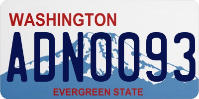 WA license plate ADN0093