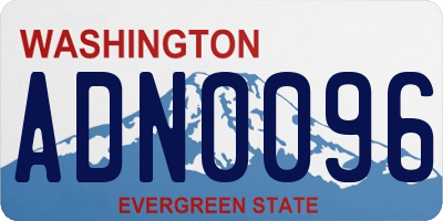 WA license plate ADN0096