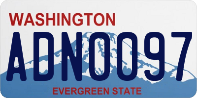 WA license plate ADN0097