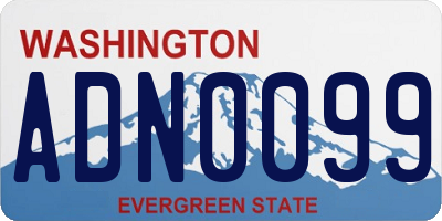 WA license plate ADN0099