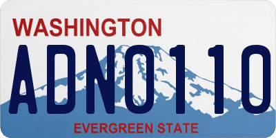 WA license plate ADN0110