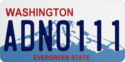 WA license plate ADN0111